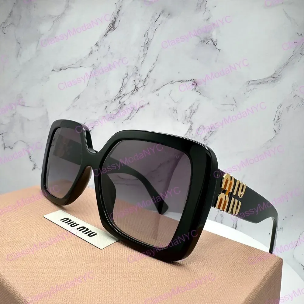 New MIU MIU Sunglasses Black Square Gold Full Rim 56mm MIU MIU - Picture 10 of 16